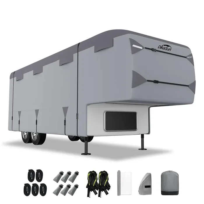 Dikasun Fifth Wheel Rv Cover With 7-Ply Layers,5Th Wheel Camper Cover 31-34Ft Uv Protection Waterproof Windproof And Breathable