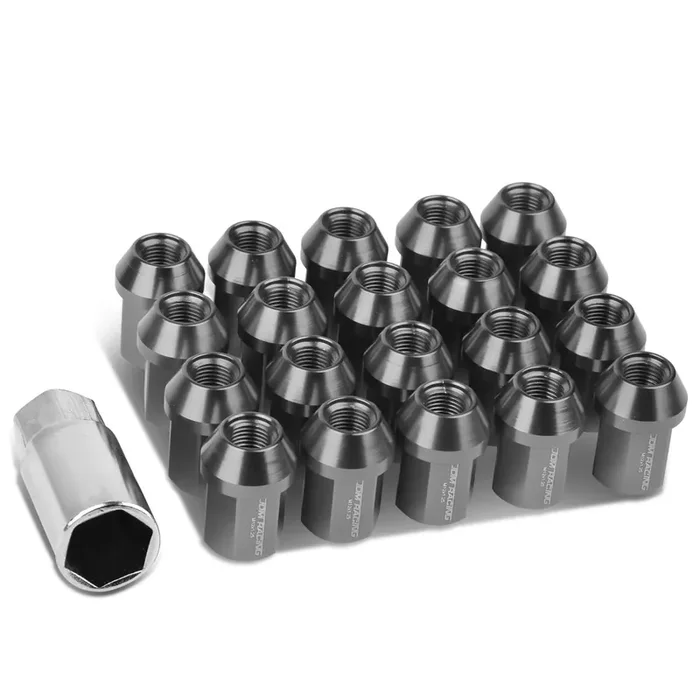 Dna Motoring Ln-Ztl-9018-125-Gm 20Pcs M12 X 1.25 25Mm Od/35Mm Height Close End Lug Nuts W/Deep Drive Extension Adapter, Gun Meta