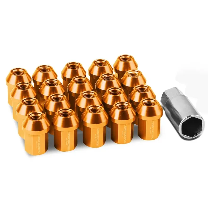 Dna Motoring Ln-Ztl-9018-15-Or 20Pcs M12 X 1.5 25Mmod/35Mm Height Close End Lug Nuts W/Deep Drive Extension Adapter, Orange