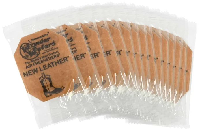 Donkey Auto Products Wonder Wafers – Diamond-Ultra Scented Car Air Fresheners, Individually Wrapped, 15 Pack, New Leather, Multicolor