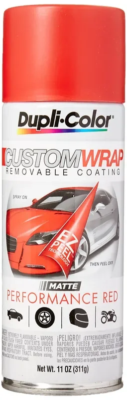 Dupli-Color Ecwrc7957 Custom Wrap Matte Removable Automotive Paint – Performance Red Spray Paint – 11 Oz. Aerosol Can