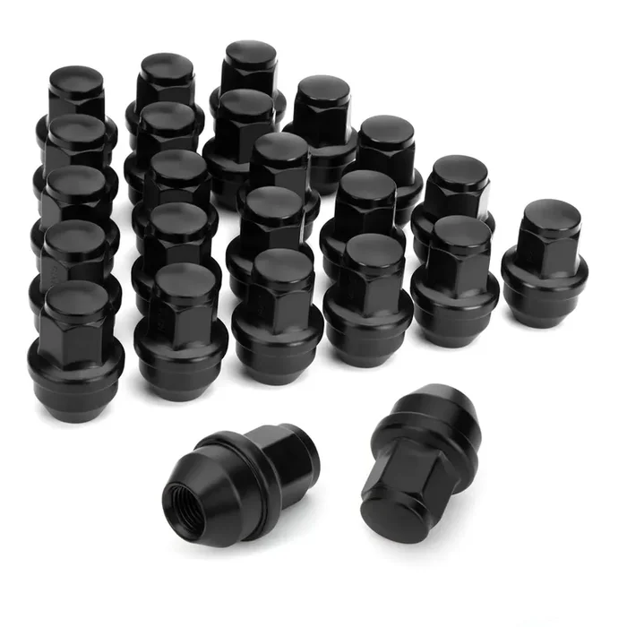 Dynofit 24Pcs 14X1.5 Oem/Stock Lug Nuts For 2015-2019 Expedition/F-150, M14-1.5 One-Piece Design Factory Black Wheel Lugnuts For