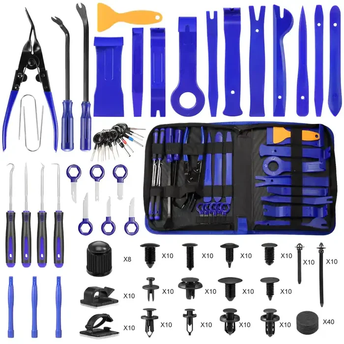 Eaukar 250 Pcs Trim Removal Tool Kit, Car Removal Tool Kit Door Panel/Radio/Stereo/Audio/Dash/Window/Terminal Removal Tool Set,
