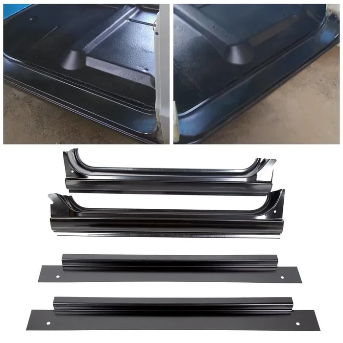 Ecotric Full Rocker Panels Compatible With 1967-1972 Chevy Chevrolet Gmc C10 Truck W/Inner Patch Panels Replacement For Gm1600102 Gm1601102