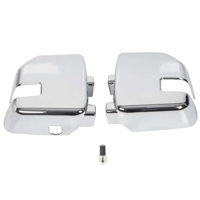 Ecotric Full Tow Mirror Covers Cap Compatible With 17-21 Ford F250 F350 F450 Super Duty Triple Chrome Plated