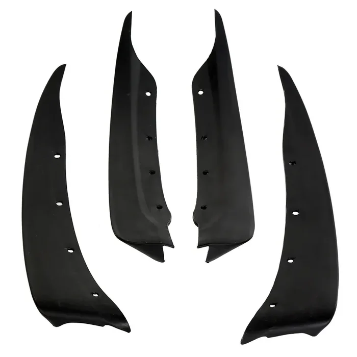Ecotric Mud Flap Splash Guards Compatible With 2005-2013 Chevy Chevrolet Corvette C6 Replacement For 19170234 Complete Set Black Molded Mudguards Front Rear Kit Driver & Passenger Side 4 Pcs