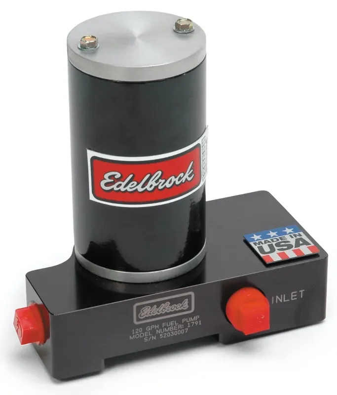 Edelbrock 1791 Quiet-Flo In-Line Black Electric Fuel Pump – 120 GPH