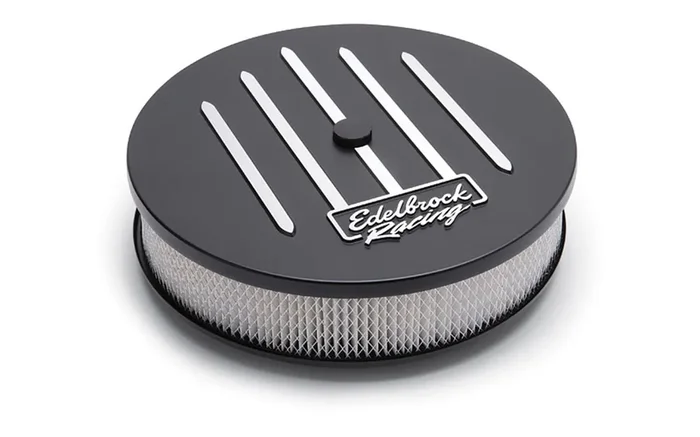 Edelbrock 41663 Racing Series Black 14 Round Air Cleaner – 3 Pro-Flo Element (Deep Flange)
