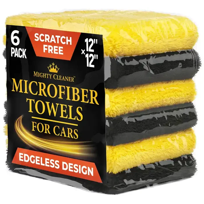 Edgeless Microfiber Towels For Cars – 6Pk (12 X12 ) – 540 Gsm – Super Soft Drying Towels Car Detailing & Buffing – Scratch-F