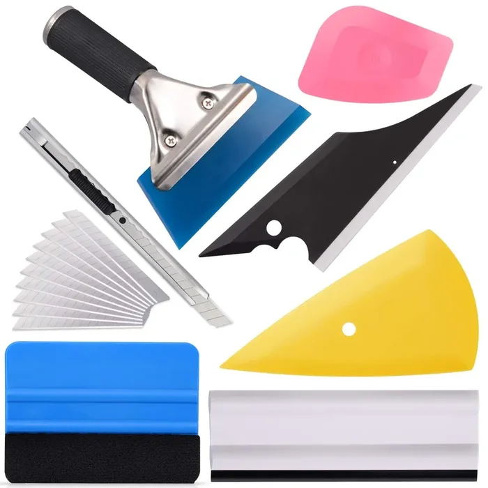 EHDIS 7-Piece Vinyl Wrap Tool Kit for Window Tinting – Includes Scraper, Squeegee, Cutting Knife – Car Glass Film Installation