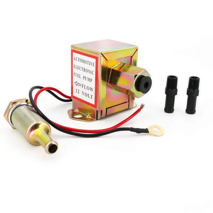 Electric Fuel Pump 12V 4.5-7Psi Universal Standard Self Priming Heavy Duty Gas Diesel In-Line In-Tank Electric Fuel Pump With Installation Kit Metal Solid Petro Gasoline Or Diesel Engine Ep014