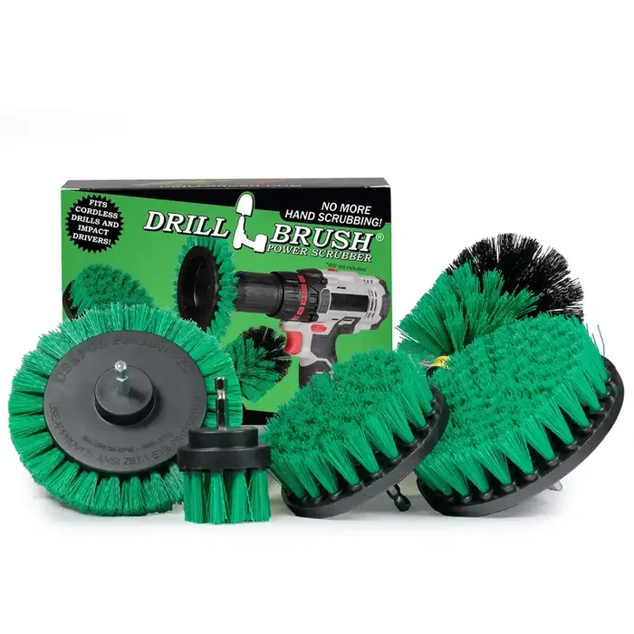Electric Spin Scrubber Drill Power Kitchen Scrub Brush Green Kit – Cleaning Supplies For Kitchen Accessories – Drill Scrubber At