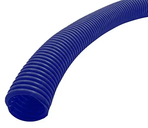 Electriduct Split Wire Loom Tubing Polyethylene Corrugated Flexible Conduit – 1‘‘ Nominal Size – 10 Feet – Blue