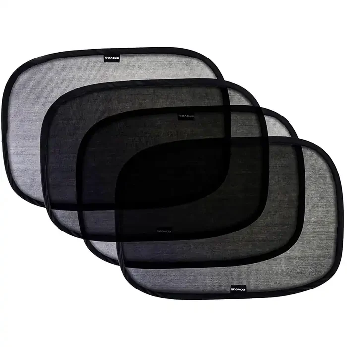 Enovoe Car Window Shade for Baby – 4 Pack Medium 19×12 – UV Protection Cling Sun Shades for Side Windows