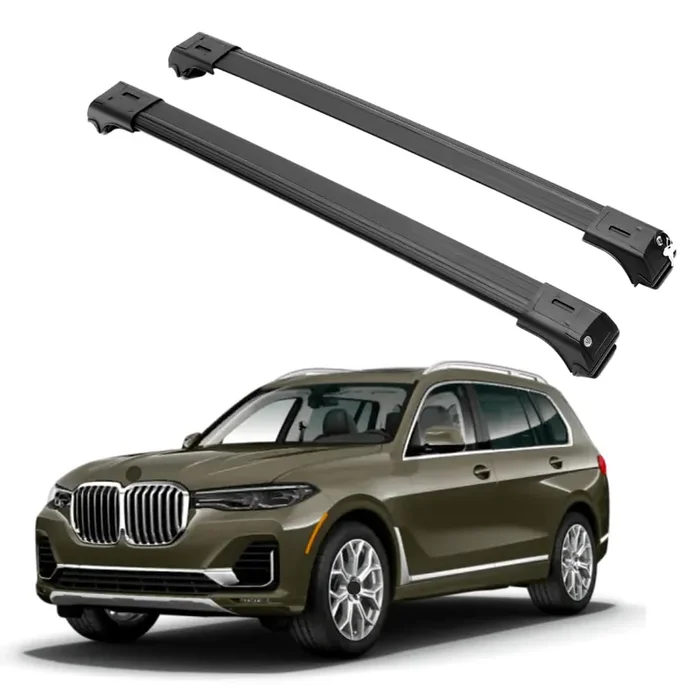 Erkul Roof Rack Cross Bars For Bmw X7 G07 2019-2024 Aluminum Crossbars With Anti Theft Lock For Rooftop Compatible With Raised Rails – Black
