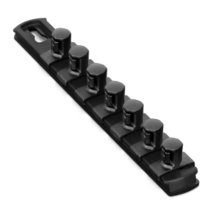 Ernst 8-Inch Socket Rail Organizer With 7 1/2-Inch Twist Lock Clips, Black (8428-Black-1/2)