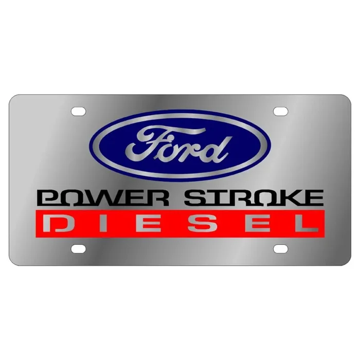 Eurosport Daytona- Compatible With – Ford Power Stroke Diesel Stainless Steel License Plate