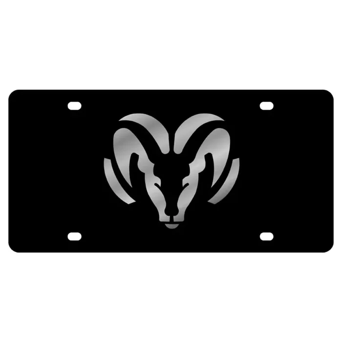 Eurosport Daytona License Plate For Dodge Ram Black Laser Acrylic – 2401-1