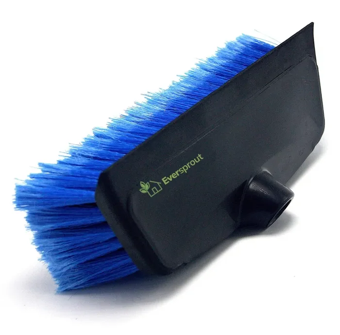 Eversprout 11-Inch Scrub Brush With Built-In Rubber Bumper Soft Bristles Wash Car, Truck, Rv, Boat, Solar Panel, Floor Bumper