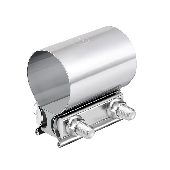 Evil Energy 1.75 Inch Exhaust Clamp,1 3/4‘‘ Butt Joint Band Clamp Sleeve Coupler Stainless Steel For Pipes,Mufflers,Catalytic Co
