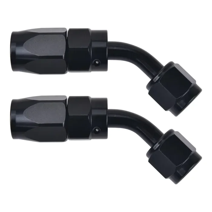 Evil Energy 12An Hose End Fitting 45 Degree Swivel For Cpe Braided Hose Black 2Pcs