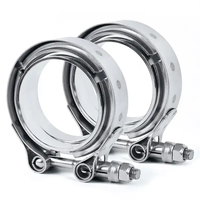 Evil Energy 2.0 Inch V Band Clamp With Flange Male Female Stainless Steel 2Pcs