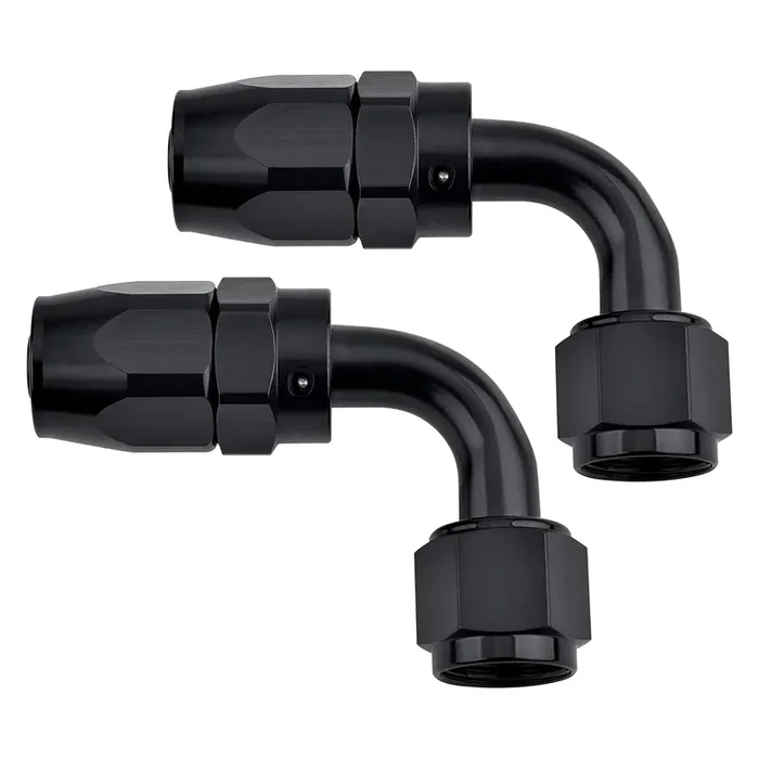 Evil Energy 4An Hose End Fitting 90 Degree Swivel For Cpe Braided Hose Black 2Pcs