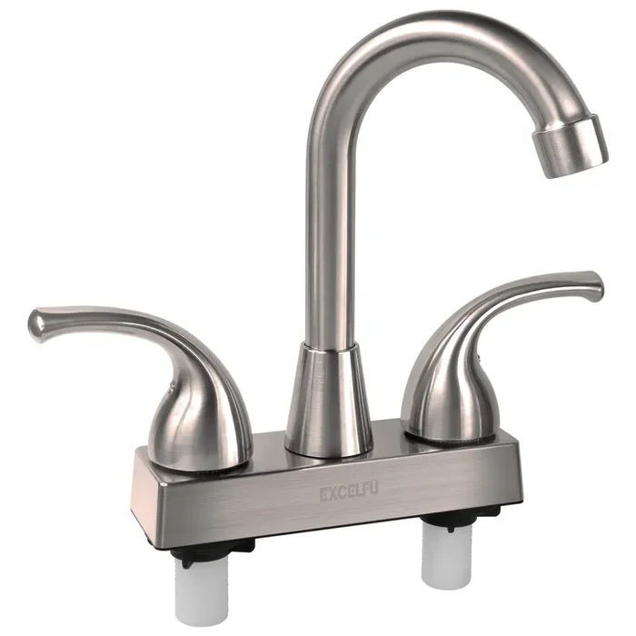 Excelfu Rv Bathroom Faucet, 4 Inch Rv Bathroom Sink Faucet Replacement With Classical Lever Handles And 6-Inch High Spout For Ca