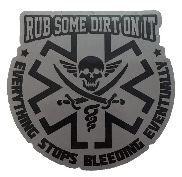 F-Bomb Morale Gear Rub Some Dirt On It – Bumper Sticker Decal (Gray)