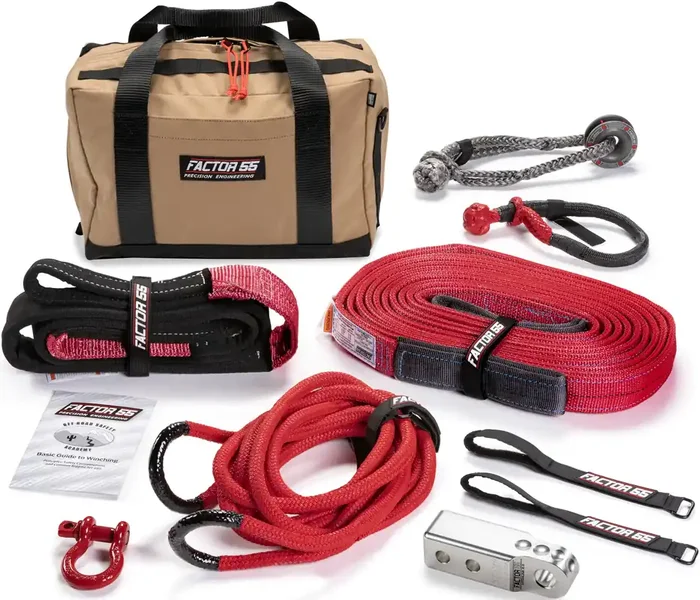 Factor 55 Hemingway Winch Tow Kit For Utv, Full Recovery Kit For All Utvs – Silver