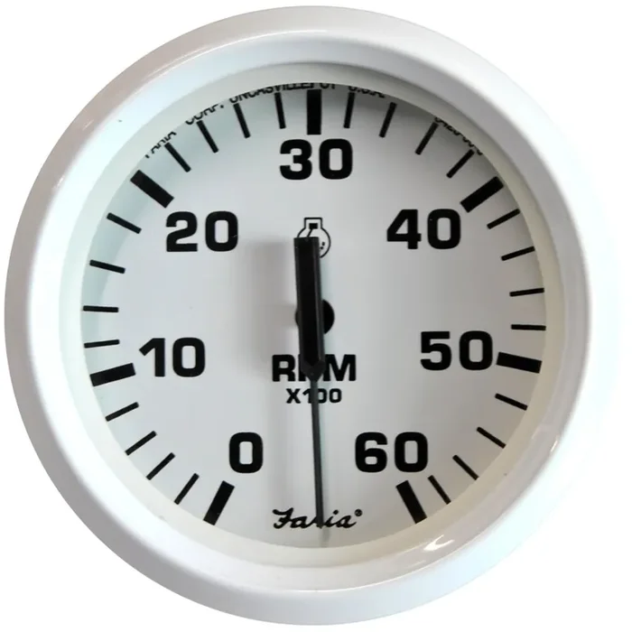 Faria Dress White 4 Tachometer – 6,000 Rpm (Gas – Inboard & I/O)