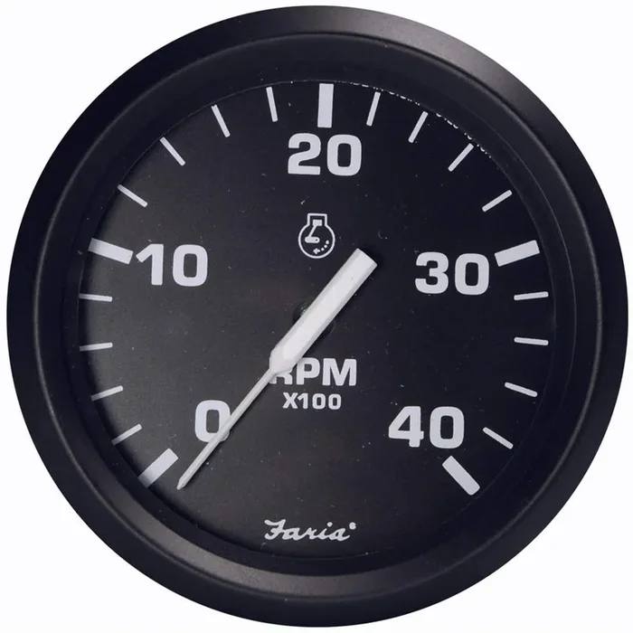 Faria Euro Black 4‘‘ Tachometer – 4000 Rpm (Diesel – Magnetic Pick-Up)