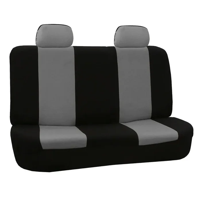 Fh Group Automotive Solid Bench Car Seat Cover Flat Cloth Rear Set, Easy To Install – Universal Fit For Cars Trucks & Suvs (Gray) Fb050012