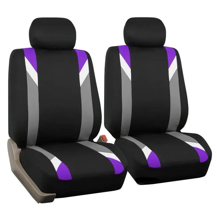 Fh Group Front Set Cloth Car Seat Covers For Low Back Car Seats With Removable Headrest, Universal Fit, Airbag Compatible Seat C