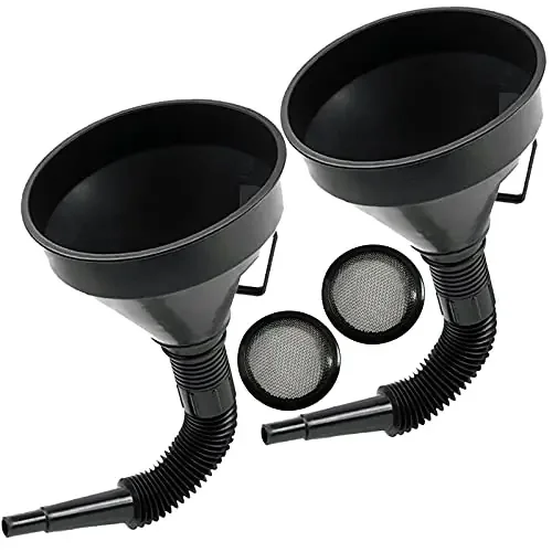 Flex Funnel – Wide Mouth Flexible Funnel With Handle, Multi-Functional Large Plastic Automotive Funnels For Cars And Motorcycles