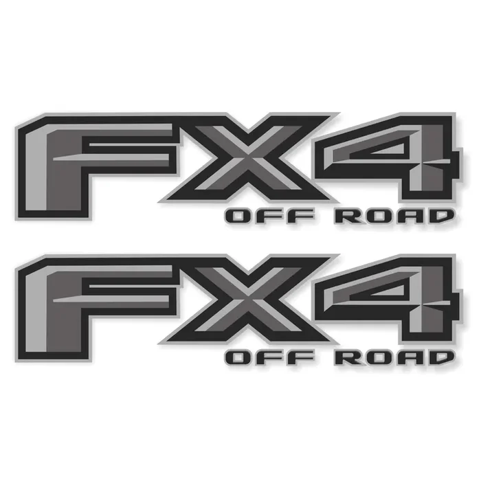 Ford F150 Decal Sticker Set Fx4 Off Road Truck Bedside Replacement – Super Duty Gray Metallic Offroad Die-Cut – Silver – Compatible With Ford F150, Premium Series (Metallic Finish)