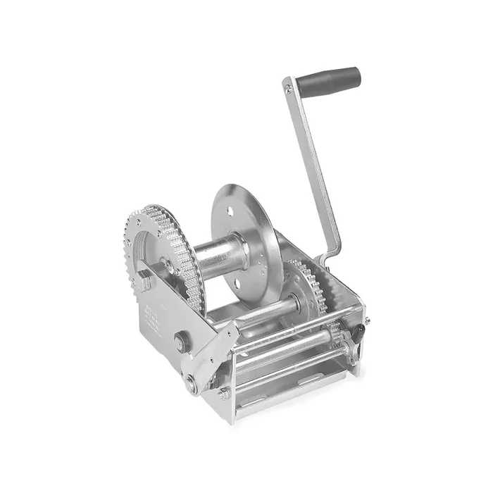 Fulton 142430 Boat Trailer Winch, 3,700 Lbs. Capacity, Two-Speed Hand Crank Winch, High-Performance Zinc Finish