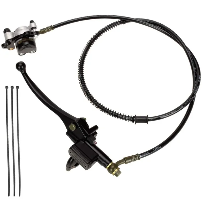Fvrito 50 Inch Upgraded Left Hydraulic Disc Hand Brake Master Cylinder Caliper Assembly For 97Cc 2.8Hp Baja Doodle Bug Db30 Blitz Dirt Bug Racer Mini Bike Motorsports Go Karts