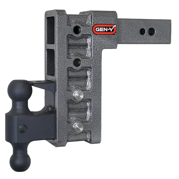 Gen-Y Gh-1624 Mega-Duty Adjustable 9‘‘ Drop Hitch With Gh-0161 Dual-Ball, Gh-0162 Pintle Lock For 2.5‘‘ Receiver – 32,000 Lb Tow