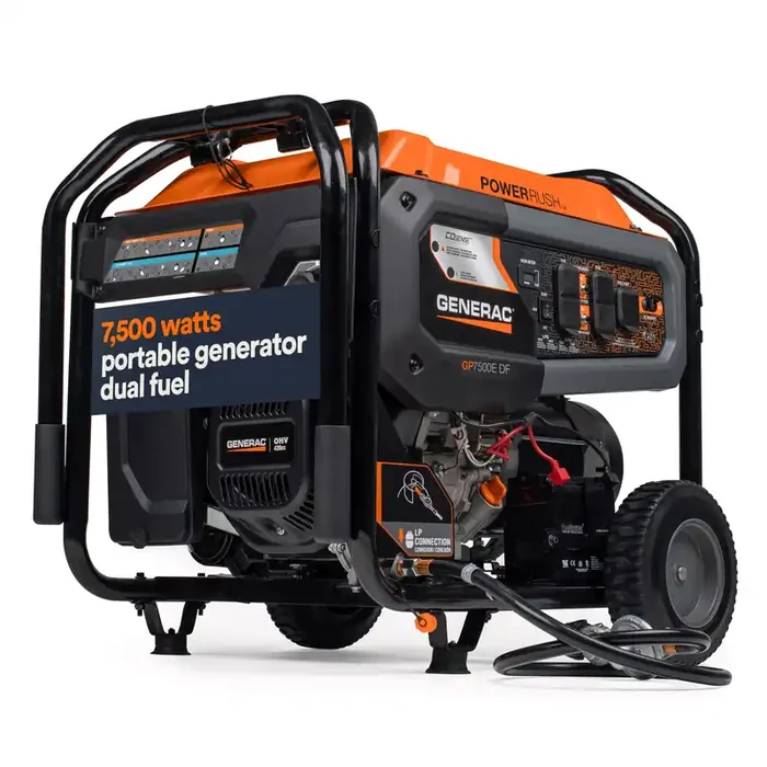 Generac 8011 Gp7500E 7,500-Watt Dual-Fuel Compatible Portable Generator – Gas And Propane – Cosense Technology With Electric Sta