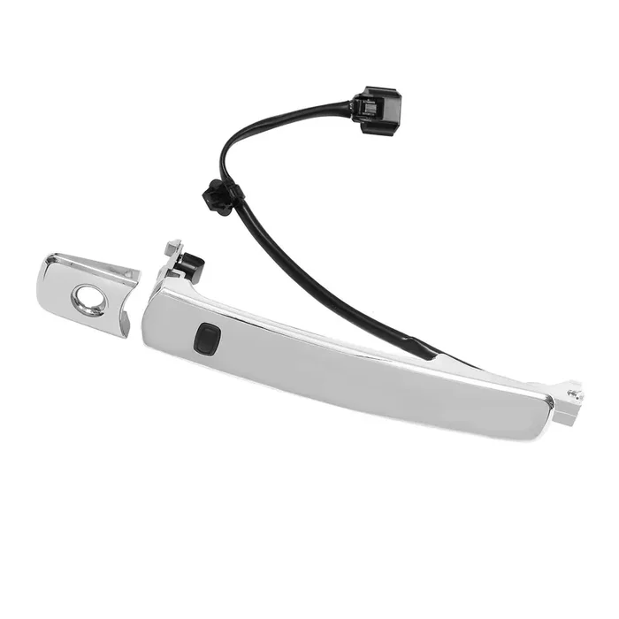 Gledewen Exterior Chrome Door Handle Front Left Driver Side With Keyhole Smart Entry Keyless For 2010-2013 Nissan Rogue Replaces 80640-Cz31B, 80645-Ca000