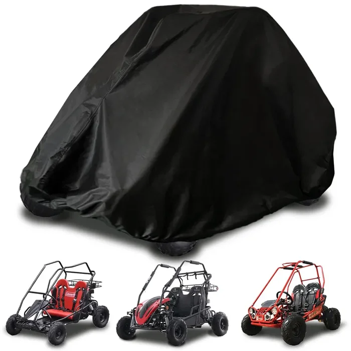 Go Kart Cover,2 Seater For Coleman Kt196 Go Kart Covers 420D Waterproof Large Go Cart Car Cover,Go Kart Accessories For Baja Trailmaster,Mudhead 67‘ L X 46‘ W X 47‘ H