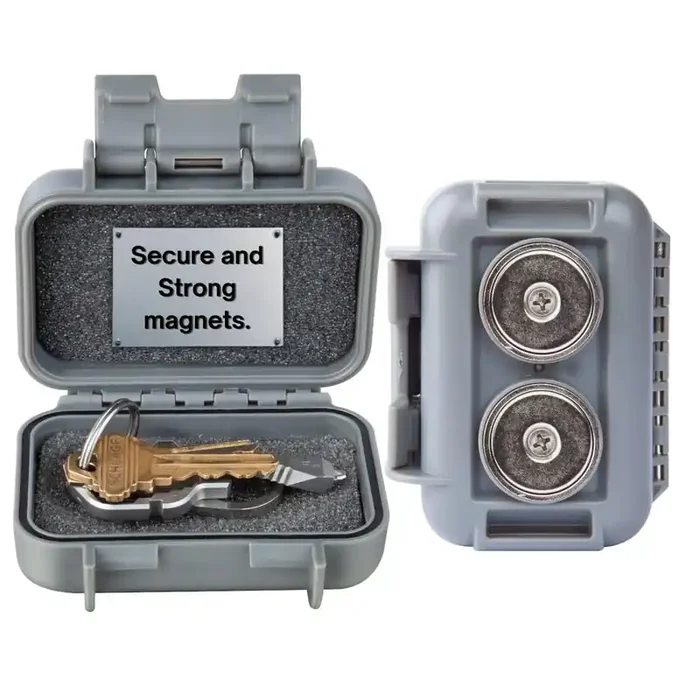 Gorilla Box Magnetic Key Holder Will Hide A Key For Your Car – Key Hider Outdoor – Key Holder Under Car (Extra Large, Grey)