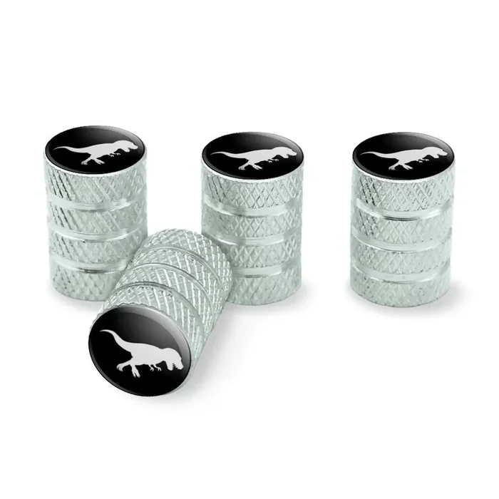 Graphics & More Dinosaur Tyrannosaurus Rex Black White Tire Rim Wheel Aluminum Valve Stem Caps
