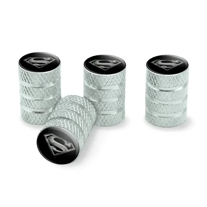 Graphics & More Superman Steel Logo Tire Rim Wheel Aluminum Valve Stem Caps