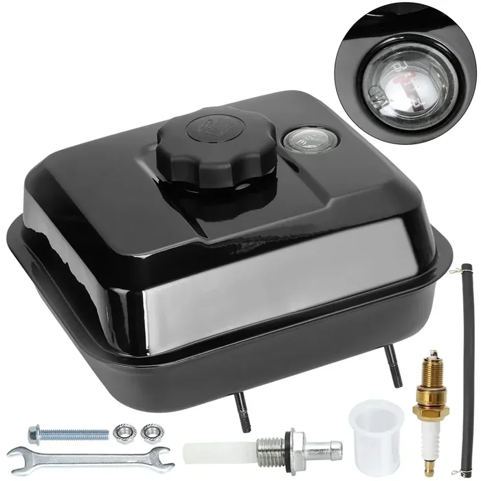 Grehua Upgrade Gas Fuel Tank With Fuel Level Gauge For Predator 212Cc 196Cc 6.5Hp Gx160 Gx200 Baja Warrior Mb165 Mb200 Coleman Ct200U Bt200X Kt196 Hammerhead 80T Go Kart Engine Mini Bike Parts Black