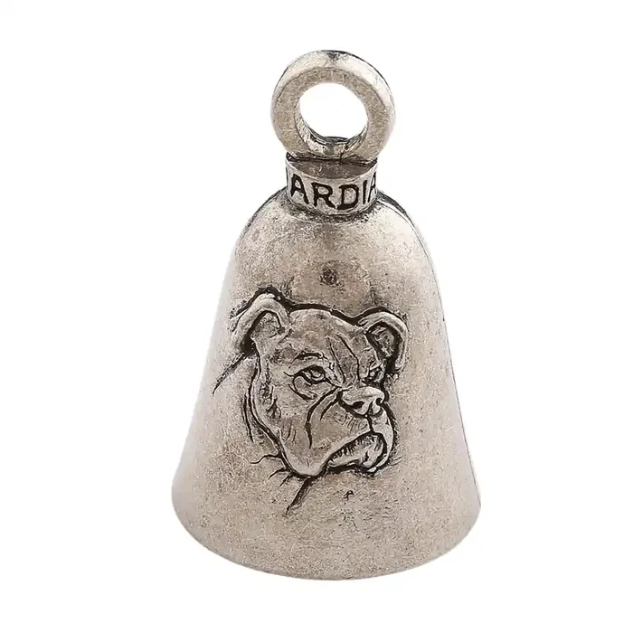 Guardian Bell Boxer Dog Good Luck Bell W/Keyring & Black Velvet Gift Bag Motorcycle Bell Lead-Free Pewter Made In Usa
