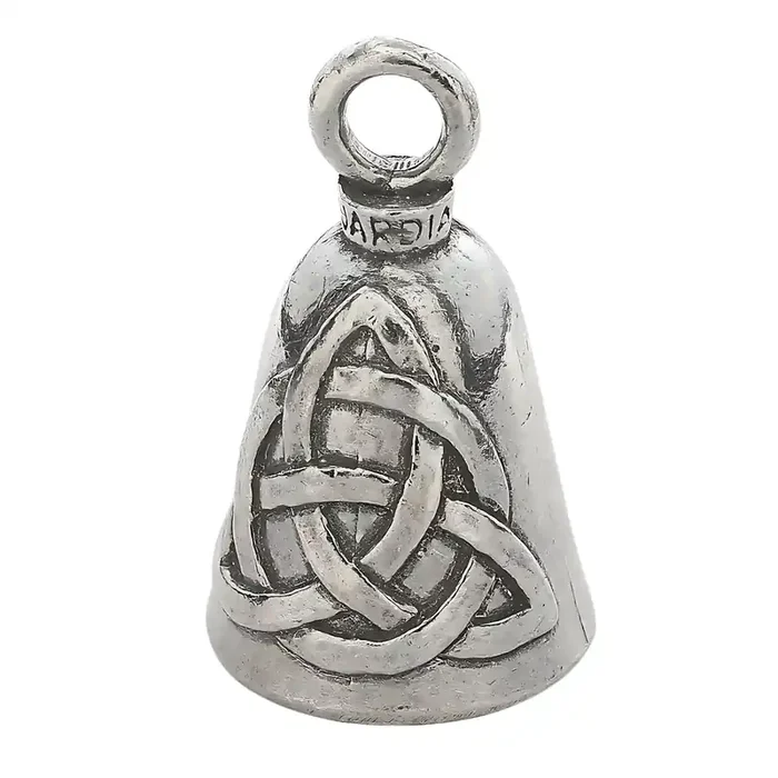 Guardian Bell Trinity Knot Triquetra Good Luck Bell W/Keyring & Black Velvet Gift Bag Motorcycle Bell Lead-Free Pewter Goo