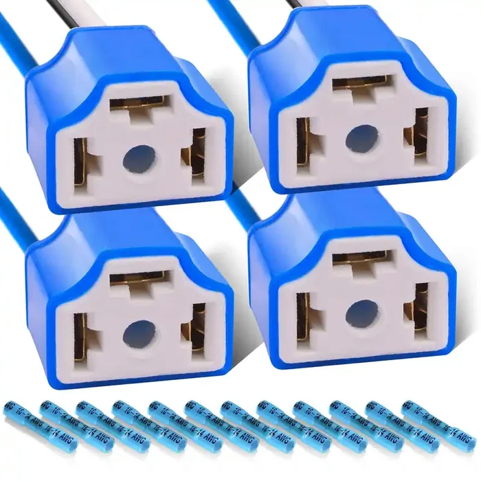 H4 Hb2 9003 Wiring Harness Headlight Plug H4 Pigtail Heavy Duty14Awg Ceramic Headlight Connector For Car Truck Boat Marine (Pack