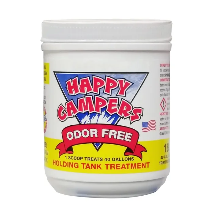 Happy Campers RV Toilet Treatment 18oz – Extra Strength Odor Eliminator for Black & Gray Tanks, White, Pack of 1
